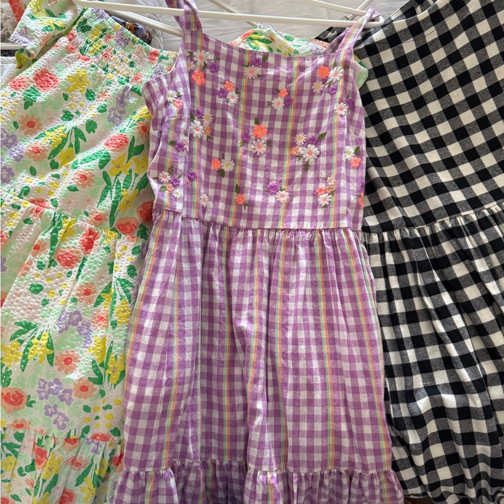 Target Purple Plaid Kids Dress with Floral Details